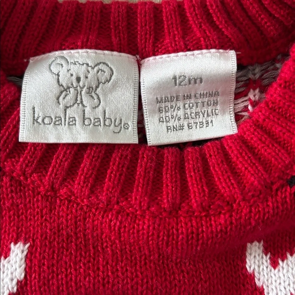 Koala Kids Red Reindeer Sweater and FAO Vest  Size 12 mos.